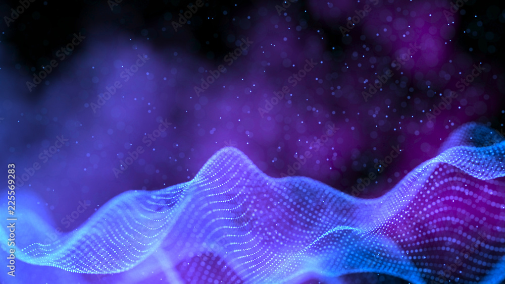 Aufkleber Blockchain technology background. Abstract technology background. Network connection. Big data visualization. 4k rendering.