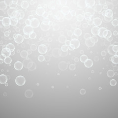 Random soap bubbles abstract background. Blowing b