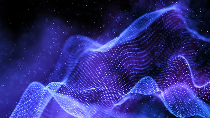 Blockchain technology background. Abstract technology background. Network connection. Big data visualization. 4k rendering.