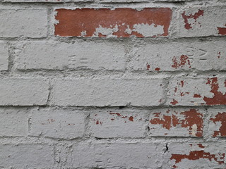 peeling brick wall close up