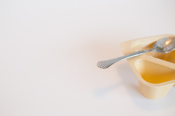 Empty yogurt container