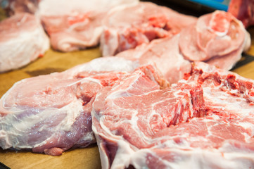 Meat at a butcher shop