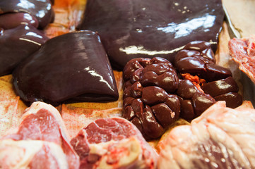 Meat at a butcher shop