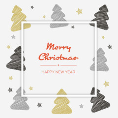 Weihnachtskarte mit Weihnachtsb&auml;umen