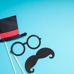 Paper moustaches for men fathers dad concept