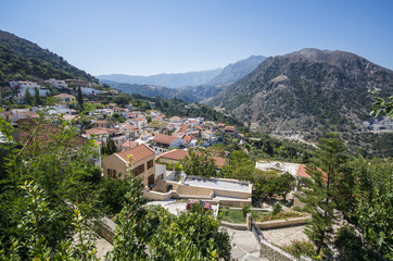 Fototapeta na wymiar Small town in the mountains of Crete, Greece