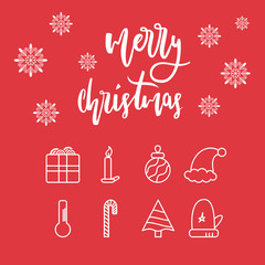 Naklejka premium Thin line icons set of christmas and celebrations. Outline symbol collection.