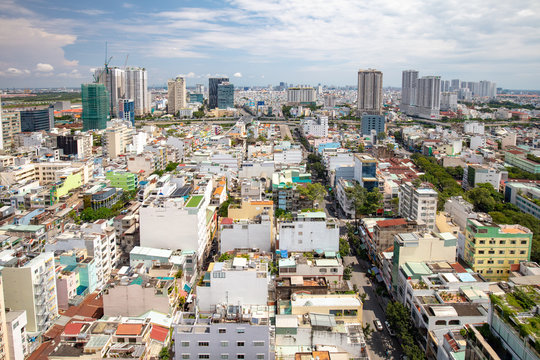 Aerial view over Ho Chi Minh City