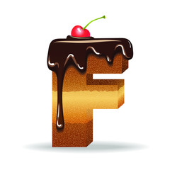 Letter F -cake 3d