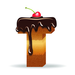 Letter T -cake 3d