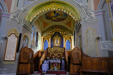 Ukraina, Hoszów – jedno z najważniejszych grekokatolickich sanktuariów maryjnych na Ukrainie, wnętrze kościoła © Iwona