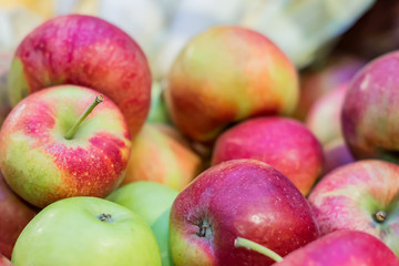 clode up pf red ripe apples harvest