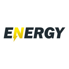 Logotipo ENERGY con N estilo rayo color amarillo
