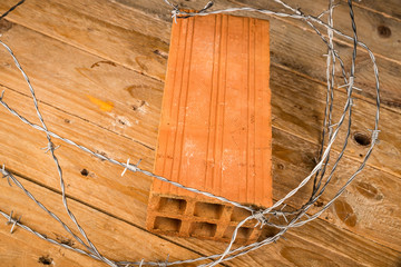 Brick and barbed wire: the wall