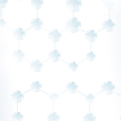 Abstract Molecules Design. Structure Molecule. Scientific Background with Atom. Hexagonal Genetic and Chemical Structure