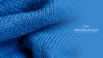 Blue fabric pullover clothing texture pattern on blur background