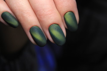 glamorous manicure of nails on beautiful female hands