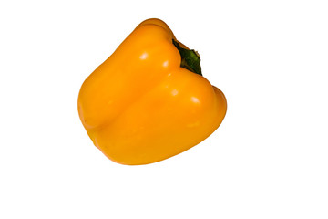 Ripe yellow pepper isolated on a white background