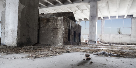 Abanadoned warehouse of a mine in Sarisap, Hungary