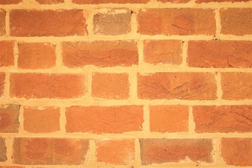 Orange brick wall background texture, Autumn in VA USA.