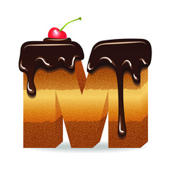 Letter M -cake 3d