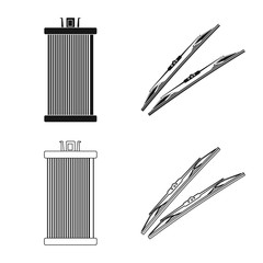 Vector illustration of auto and part symbol. Collection of auto and car stock symbol for web.