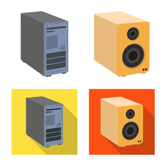 Vector illustration of laptop and device icon. Set of laptop and server vector icon for stock.