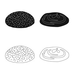 Vector illustration of burger and sandwich sign. Collection of burger and slice vector icon for stock.