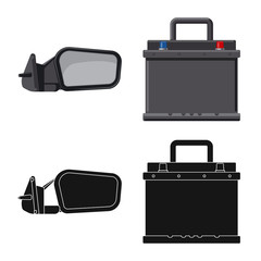 Isolated object of auto and part logo. Set of auto and car vector icon for stock.