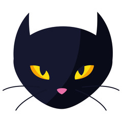 halloween black cat head character