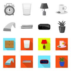 Vector illustration of dreams and night icon. Set of dreams and bedroom stock vector illustration.