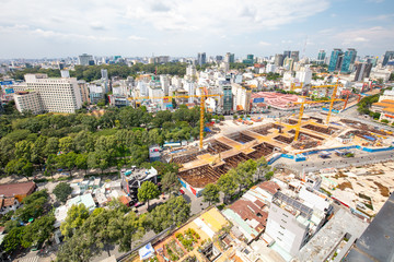 Obraz premium Aerial view over Ho Chi Minh City