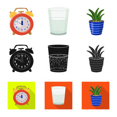 Vector design of dreams and night sign. Set of dreams and bedroom stock symbol for web.