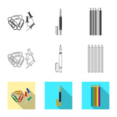 Isolated object of office and supply icon. Set of office and school stock vector illustration.