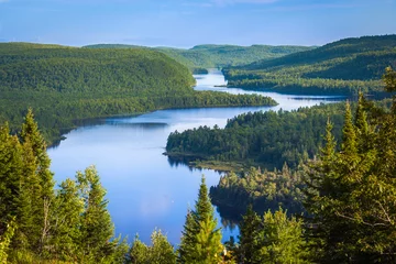 Der schöne Wapizagonke-See bei Sonnenuntergang vom Aussichtspunkt Le Passage, La Mauricie National Park, Quebec, Kanada © Maurizio De Mattei