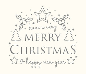 Concept of Christmas background with ornaments and wishes. Vector.