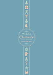 Christmas greetings with vintage ornaments. Vector.