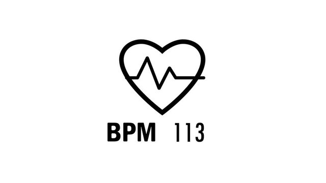 4K animate Graphic info for head up display, healthy icon is running number to checking heart beat rate per minute, showing pulse on health screen or monitor display something about hospital concept