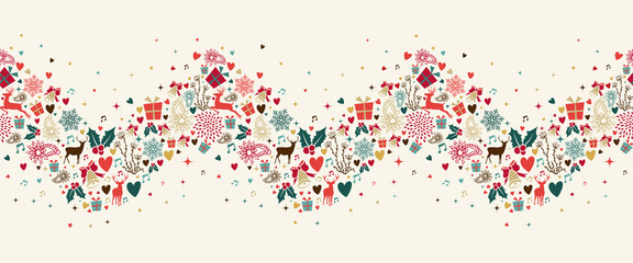 Christmas pattern card of holiday decoration