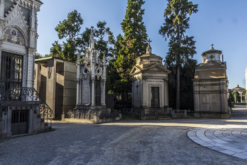 Fototapeta na wymiar Old monumental cemetery in Milan