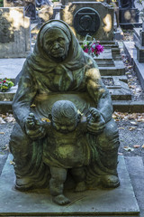 Old monumental cemetery in Milan