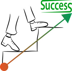 conceptual representation of the movement towards success