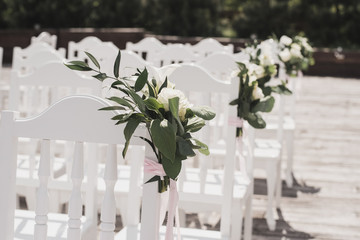 flowers at wedding ceremony