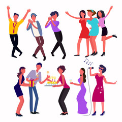 Young people dancing in a club and celebrating important events in their lives