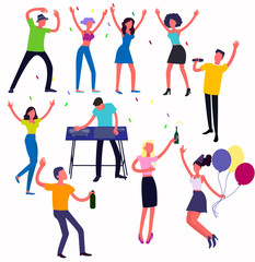 Young people dancing in a club and celebrating important events in their lives