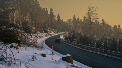Feldberg Winter Road to Taunus in Hesse