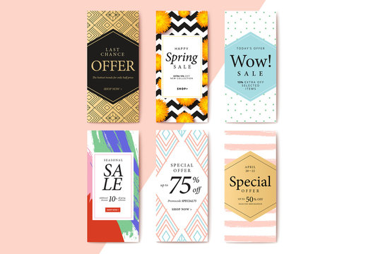 Mobile Sale Banner Layout Set