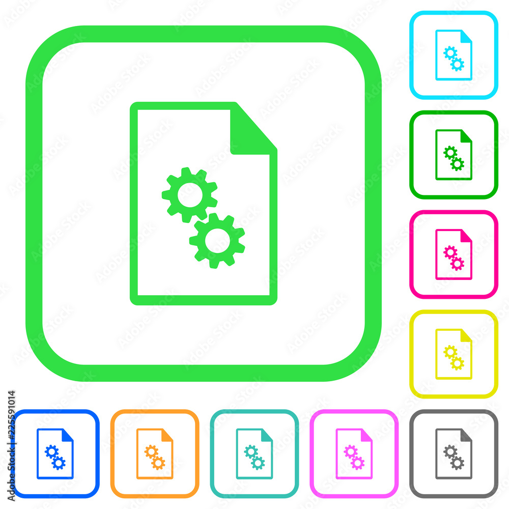 Poster executable file vivid colored flat icons