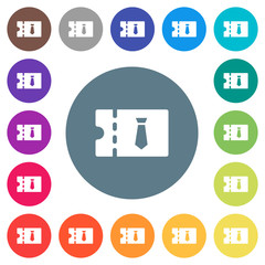 Fashion shop discount coupon flat white icons on round color backgrounds