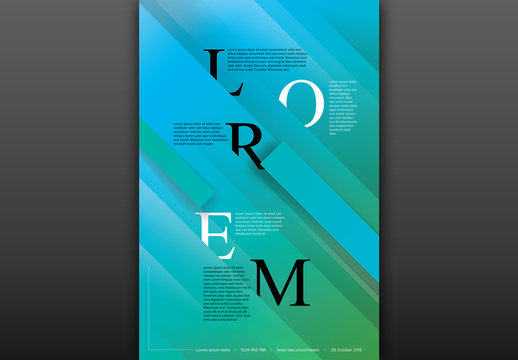 Poster Layout with Dimensional Stripes